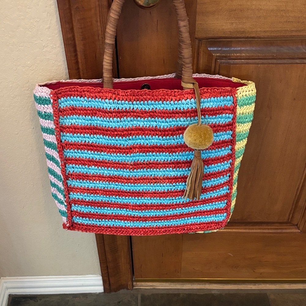 Colorful Striped Tote Bag by Anabaglish